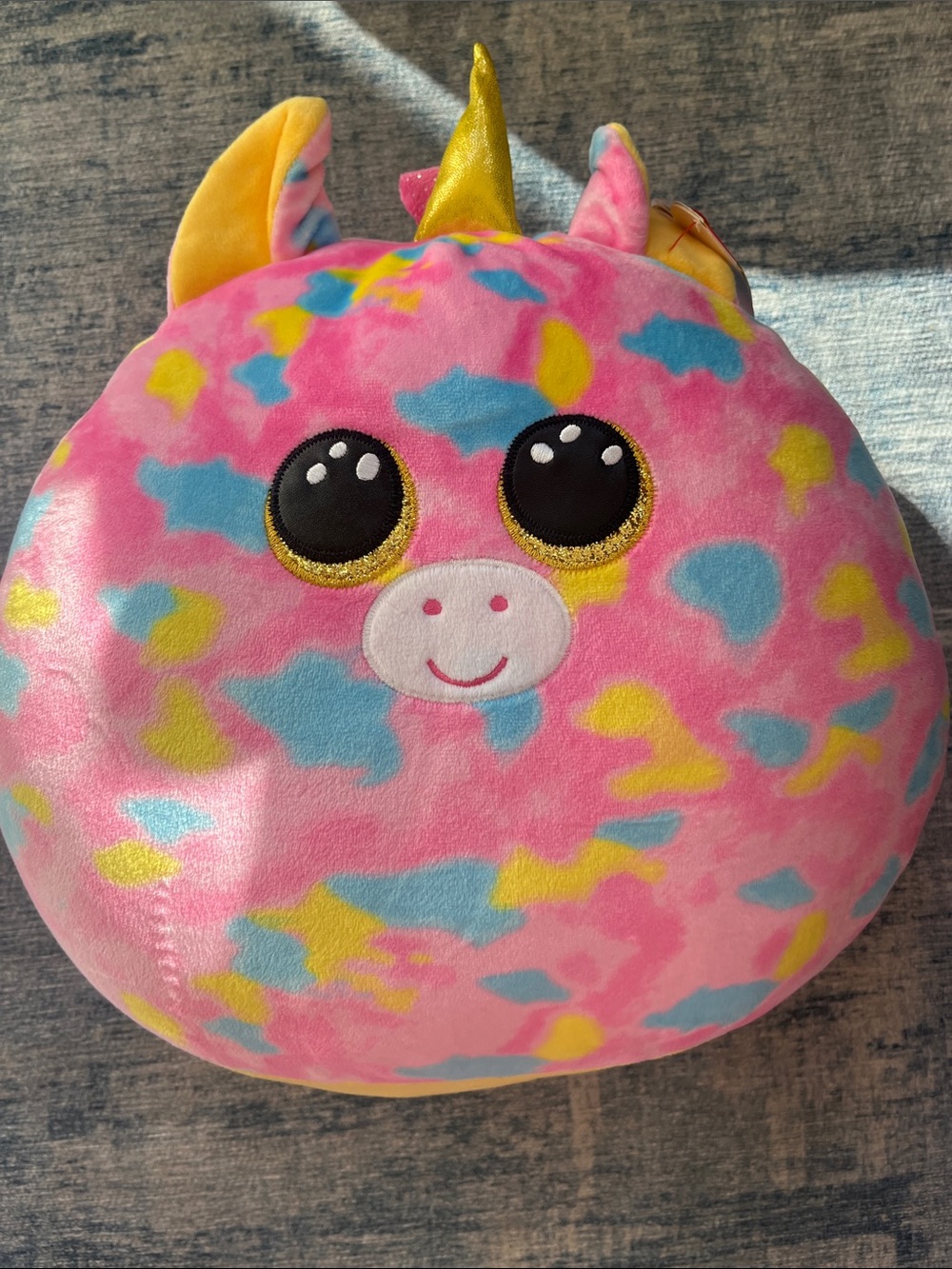 Ty Pink Blue Yellow Unicorn Plush Squishy